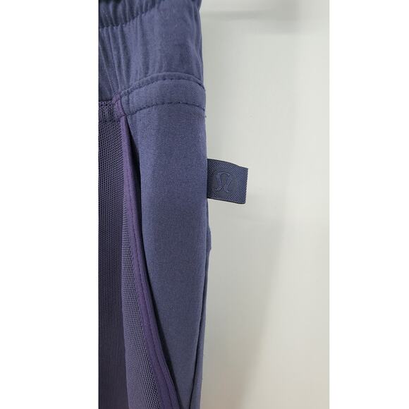 Lululemon Noir Short Cadet Blue Mesh‎ Pocket Shorts Dark Blue Purple Size 4 - Picture 9 of 12